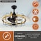 Vaxcel Kenton Black and Gold Brass Contemporary 21-in. Fandelier Ceiling Fan with Cage Light Kit & Remote F0127 - alternate 4